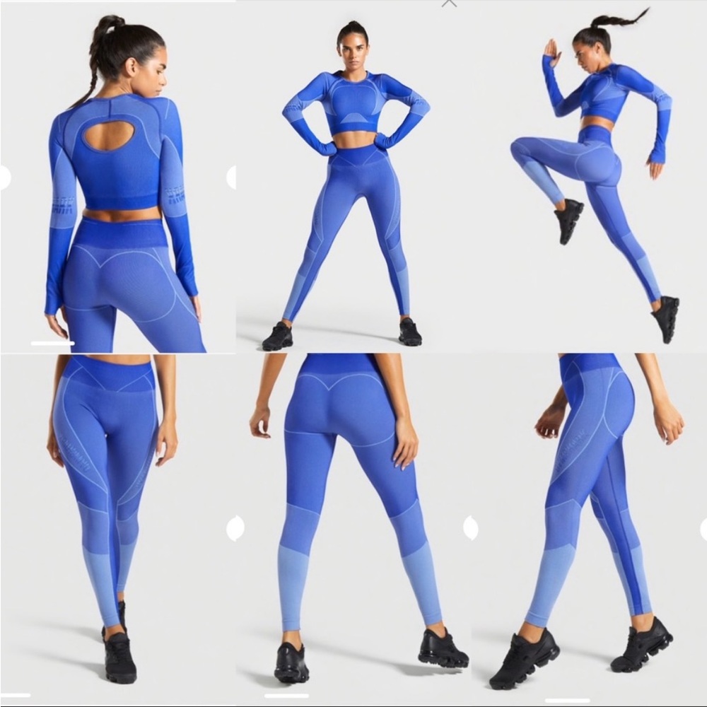 Gymshark turbo seamless crop top and legging set